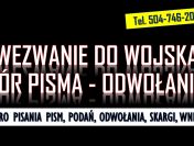 Odwołanie od wezwania z wojska, tel. 504-746-203, pismo, wzór, cena,